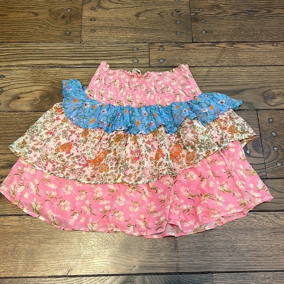 NWT Ramy Brook Paxton Floral Flounced Girlhoodcore Skirt - Picture 6 of 6